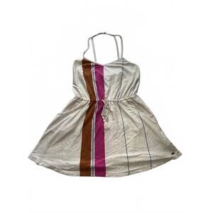 Roxy Casual Spaghetti Strap Dress with Colorful Stripes Size L